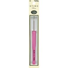 Крючок для вязания с ручкой ETIMO Rose 3,5мм, алюминий/пластик, серебристый/розовый (TER-07e)