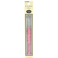 Крючок для вязания с ручкой ETIMO Rose 4,5мм, алюминий/пластик, серебристый/розовый (TER-09e)