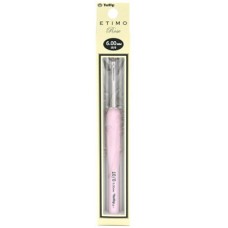 Крючок для вязания с ручкой ETIMO Rose 6,0мм, алюминий/пластик, серебристый/розовый (TER-12e)