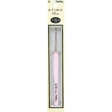 Крючок вязальный Tulip с ручкой ETIMO Rose 2,0мм, алюминий/пластик, серебристый/розовый 2мм (TER-03e)